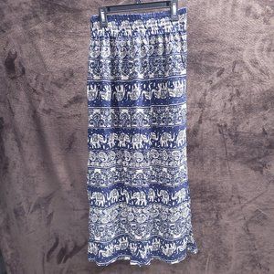 Aero 1987 Boho Print Maxi Skirt Cotton Blend